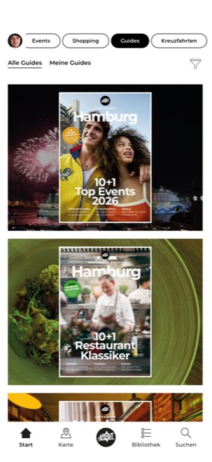 16 redaktionelle eGuides zu Hamburgs Stadtteilen und Highlights in der About Travel App